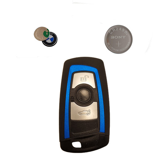 Replacement 3 Button Blue or Silver Key Kit Compatible With BMW - F Series